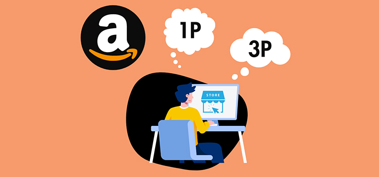 1p selling vs 3p selling on Amazon concept